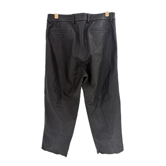 Supreme Men's Black Leather Straight Leg Trousers Size 32 - Picture 9 of 12